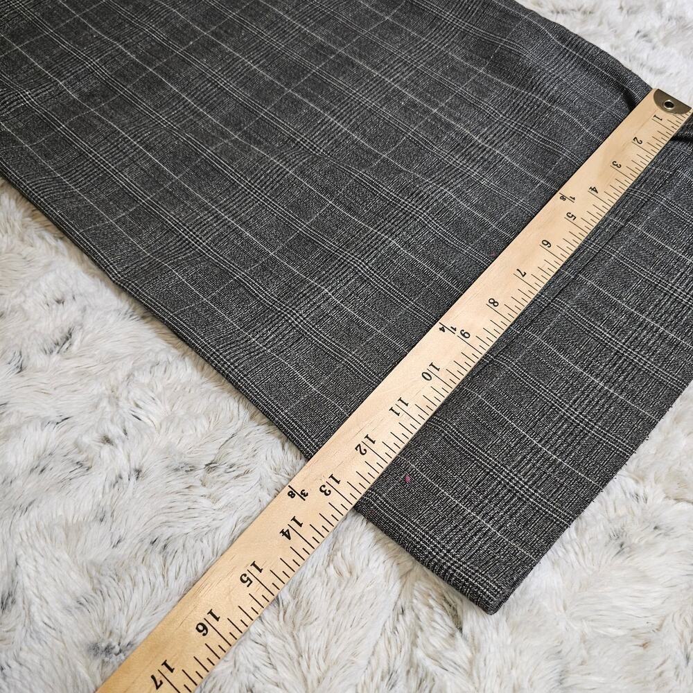 Ashley Stewart Grey Plaid Wide Leg Trouser Pants Wide Waistband Size 18W - Picture 9 of 10